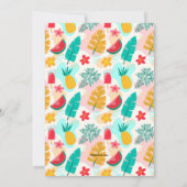 Summer Pattern Foto Geburtstag Einladung (Rückseite)