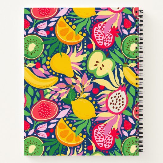 Summer Pattern Journal des tropischen Fruchtmonogr Notizblock (Rückseite)