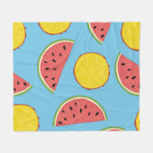 Summer pattern with pineapple and watermelonart,ba fleecedecke (Vorderseite (Horizontal))