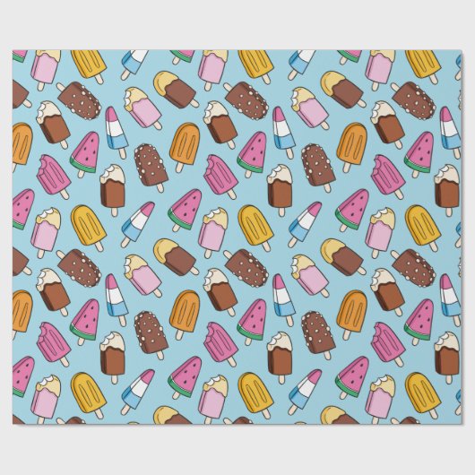 Summer Pattern Wrapping Paper Geschenkpapier (Flach)
