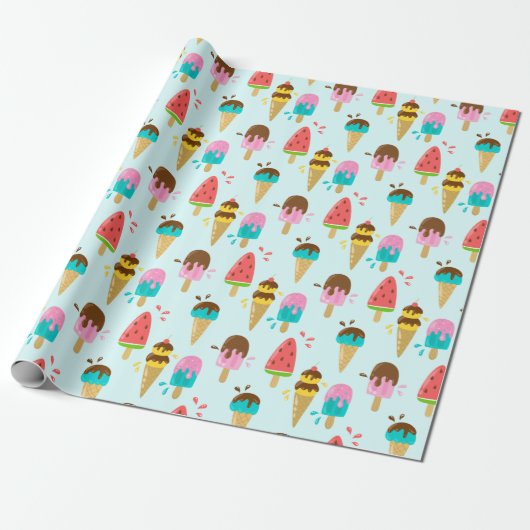 Summer Pattern Wrapping Paper Geschenkpapier (Ungerollt)