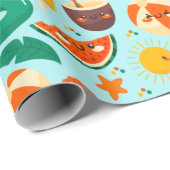 Summer Pattern Wrapping Paper Geschenkpapier (Rolleneckpunkt)