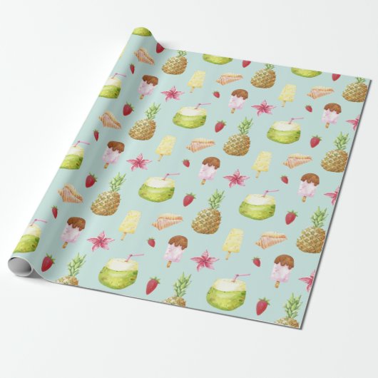 Summer Pattern Wrapping Paper Geschenkpapier (Ungerollt)