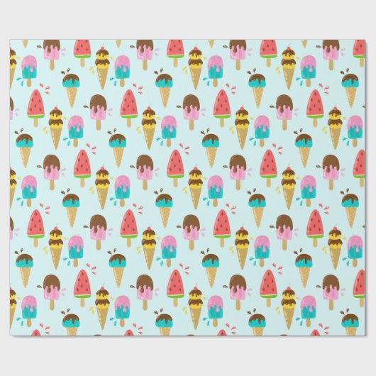 Summer Pattern Wrapping Paper Geschenkpapier (Flach)