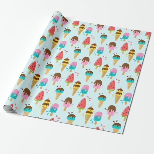Summer Pattern Wrapping Paper Geschenkpapier (Ungerollt)
