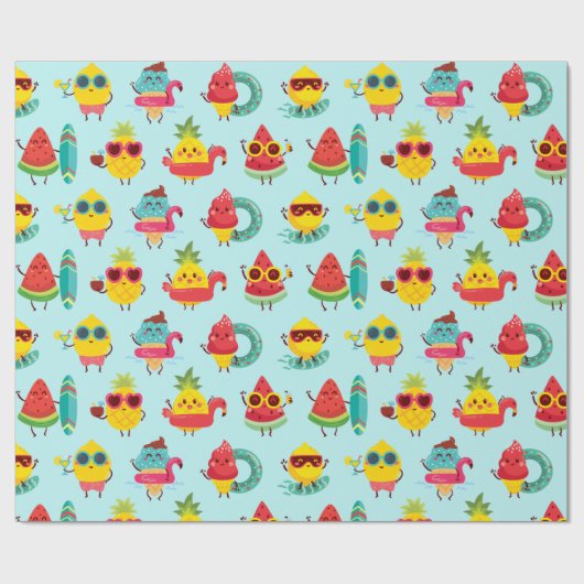 Summer Pattern Wrapping Paper Geschenkpapier (Flach)