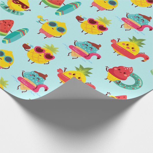 Summer Pattern Wrapping Paper Geschenkpapier (Ecke)