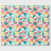 Summer Pattern Wrapping Paper Geschenkpapier (Flach)
