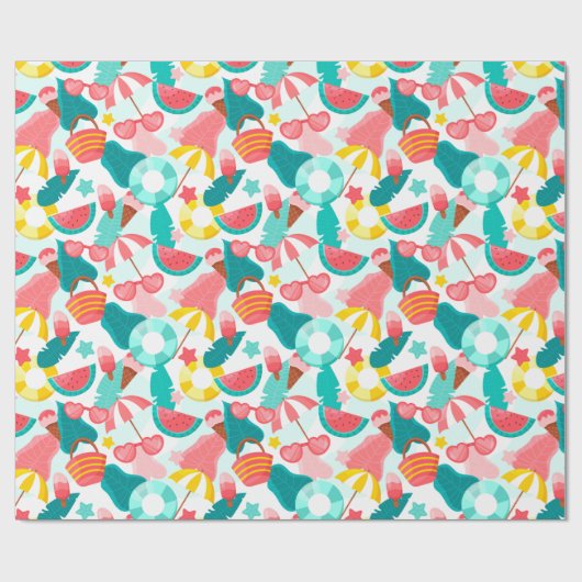 Summer Pattern Wrapping Paper Geschenkpapier (Flach)