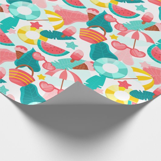 Summer Pattern Wrapping Paper Geschenkpapier (Ecke)