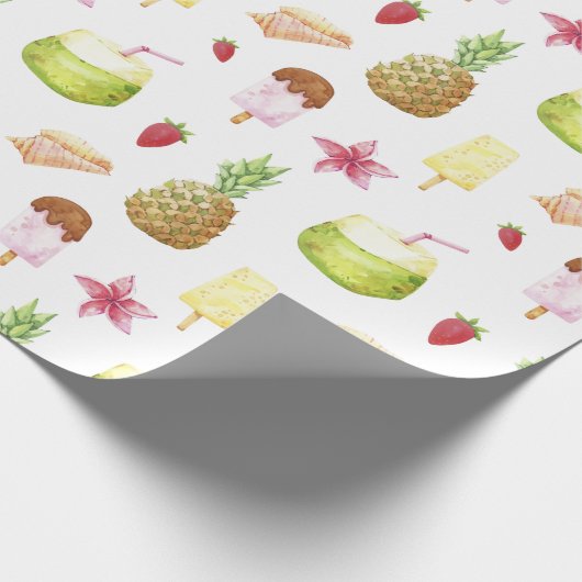 Summer Pattern Wrapping Paper Geschenkpapier (Ecke)