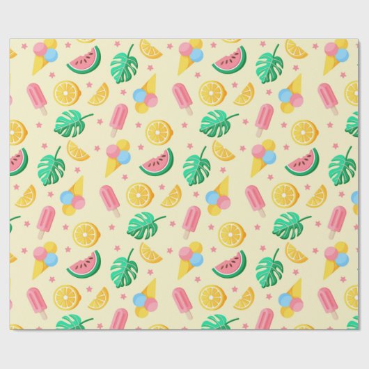 Summer Pattern Wrapping Paper Geschenkpapier (Flach)