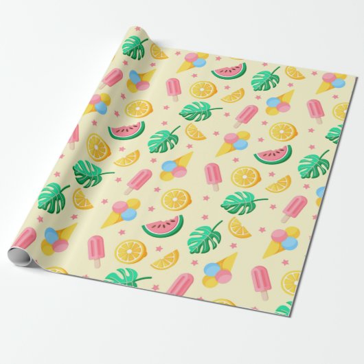 Summer Pattern Wrapping Paper Geschenkpapier (Ungerollt)
