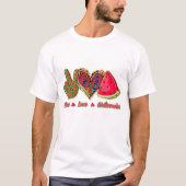 Summer Peace Liebe Watermelon Design T-Shirt (Vorderseite)