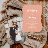 Summer Peach Orange Wedding Einladung