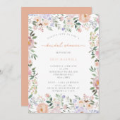 Summer Peach Terracotta Botanisches Brautparty Einladung (Vorne/Hinten)