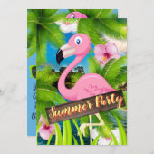 Summer Pelican Party Einladung (Vorne/Hinten)