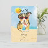 Summer Pembroke Welsh Corgi Beach Party Einladung (Stehend Vorderseite)