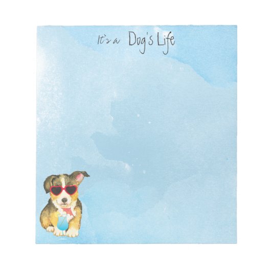 Summer Pembroke Welsh Corgi Notizblock (Vorderseite)