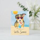 Summer Pembroke Welsh Corgi Postkarte (Stehend Vorderseite)