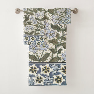 Summer Periwinkle Blume Hübsch Elegantes Flora Badhandtuch Set