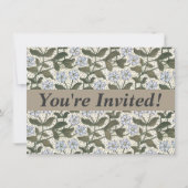 Summer Periwinkle Blume Hübsch Elegantes Flora Einladung (Vorderseite)