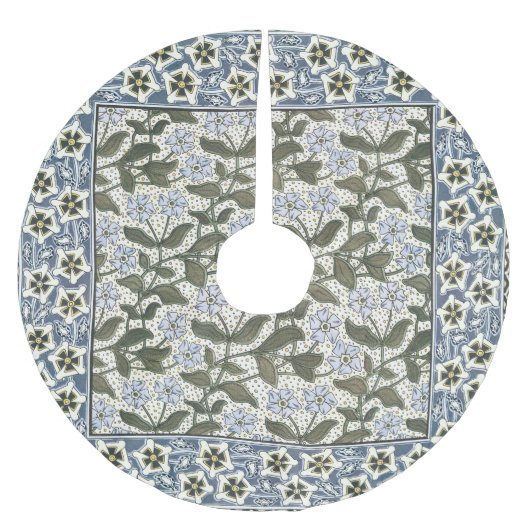 Summer Periwinkle Blume Hübsch Elegantes Flora Polyester Weihnachtsbaumdecke (Vorderseite)