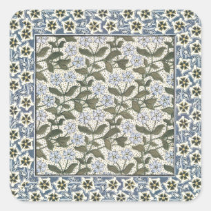 Summer Periwinkle Blume Hübsch Elegantes Flora Quadratischer Aufkleber