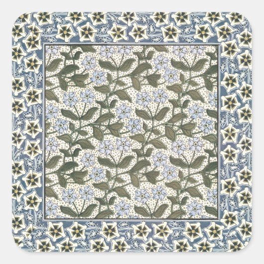 Summer Periwinkle Blume Hübsch Elegantes Flora Quadratischer Aufkleber (Vorderseite)