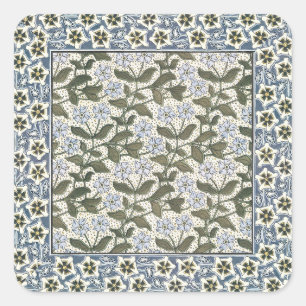 Summer Periwinkle Blume Hübsch Elegantes Flora Quadratischer Aufkleber