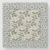 Summer Periwinkle Blume Hübsch Elegantes Flora Steinuntersetzer (Vorderseite)