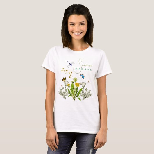 Summer Person Dandelion Begünstigte Sprichwort T - T-Shirt (Vorne ganz)