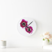 Summer Petunias Runde Wanduhr (Zuhause)