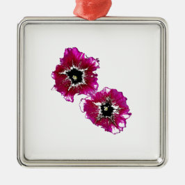 Summer Petunias Silbernes Ornament