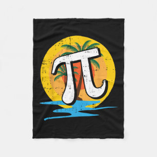 Summer Pi Day Retro Beach Math Symbole Lehrer Stu Fleecedecke