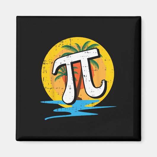 Summer Pi Day Retro Beach Math Symbole Lehrer Stu Magnet (Vorne)