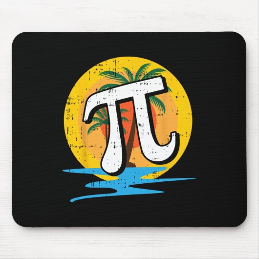 Summer Pi Day Retro Beach Math Symbole Lehrer Stu Mousepad (Vorne)
