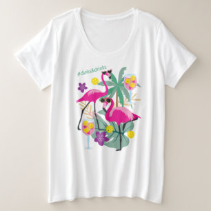 Summer Pickleball 🤩 tropisches Party plus Größe Große Größe T-Shirt