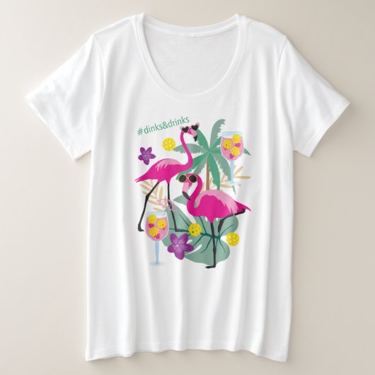 Summer Pickleball 🤩 tropisches Party plus Größe Große Größe T-Shirt (Design vorne)