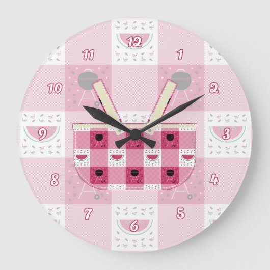 Summer Picnic Clock Große Wanduhr (Vorderseite)