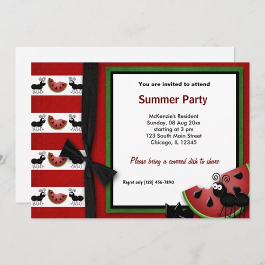 Summer Picnic Einladung (Vorne/Hinten)