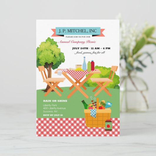 Summer Picnic Einladung (Stehend Vorderseite)