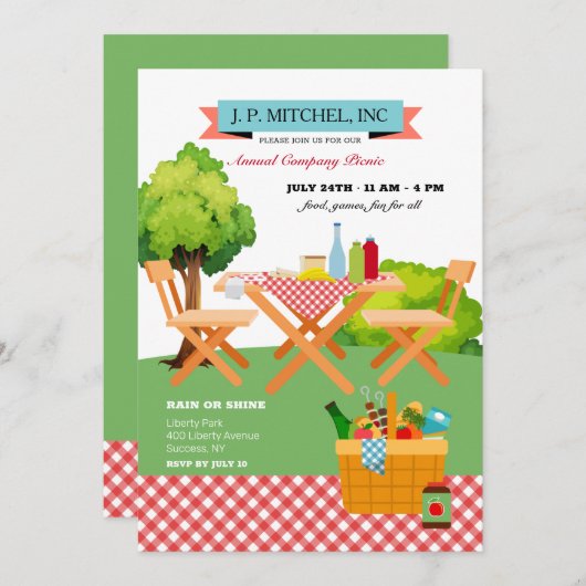 Summer Picnic Einladung (Vorne/Hinten)