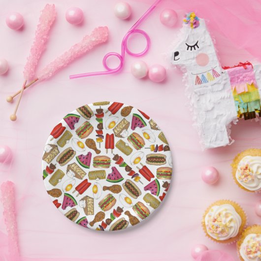 Summer Picnic Foods Deviled Egg Burger Pie Corn Pappteller (Party)