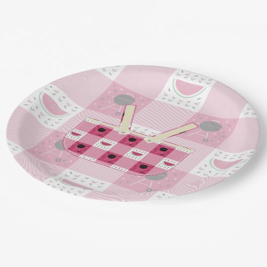Summer Picnic Paper Plate Pappteller (Schrägansicht)