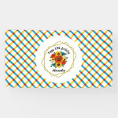 Summer Picnic Party Geometric Floral Banner (Horizontal)