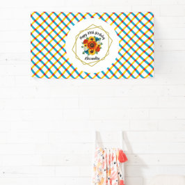 Summer Picnic Party Geometric Floral Banner