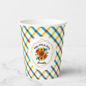 Summer Picnic Party Geometric Floral Pappbecher (Vorderseite)