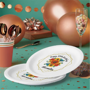 Summer Picnic Party Geometric Floral Pappteller