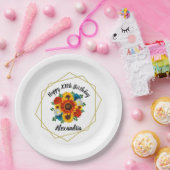 Summer Picnic Party Geometric Floral Pappteller (Party)